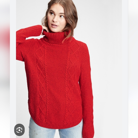 NWOT GAP Cotton Cable Knit Turtleneck Sweater - Picture 11 of 13
